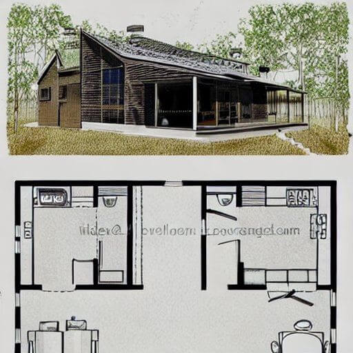 Planos de cabañas de ladrillo