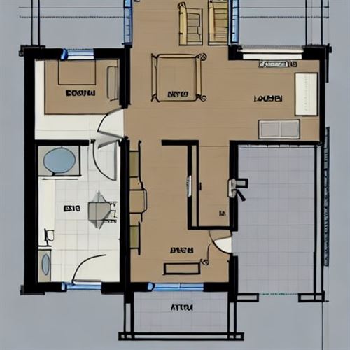 plano-piso-con-dos-habitaciones-dobles 