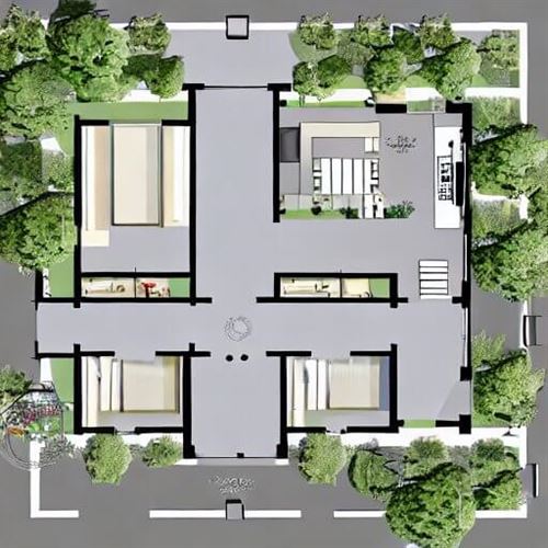 plano-casa-estrecha-con-dos-habitaciones 