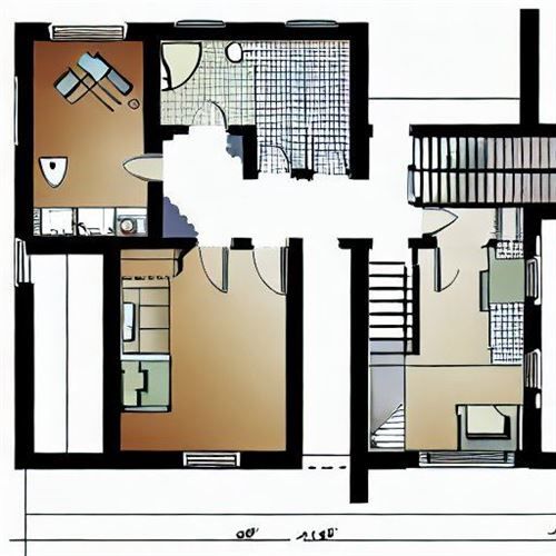 plano-casa-de-tamaño-pequeño-con-tres-habitaciones